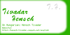 tivadar hensch business card